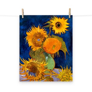 Póster mate Jarrón con cinco girasoles de Vincent van Gogh