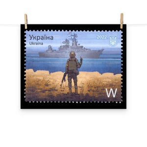 Russisches Kriegsschiff, mach dich selbst, Ukraine Stamp Matte Poster