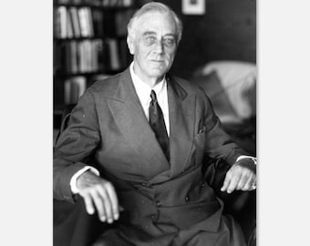 Póster mate de la última foto conocida del presidente estadounidense Franklin Delano Roosevelt