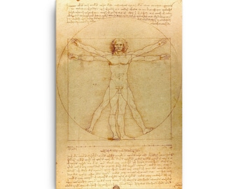 Pôster em tela Homem Vitruviano de Leonardo da Vinci