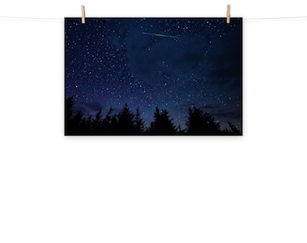 Perseid Meteor Shower Matte Poster