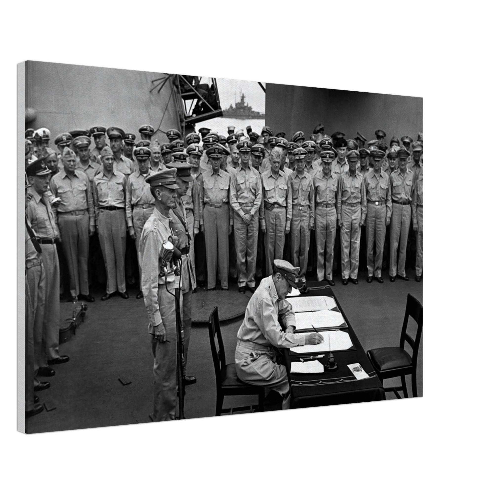 General Douglas Macarthur Signs Formal Japanese Surrender Aboard USS ...