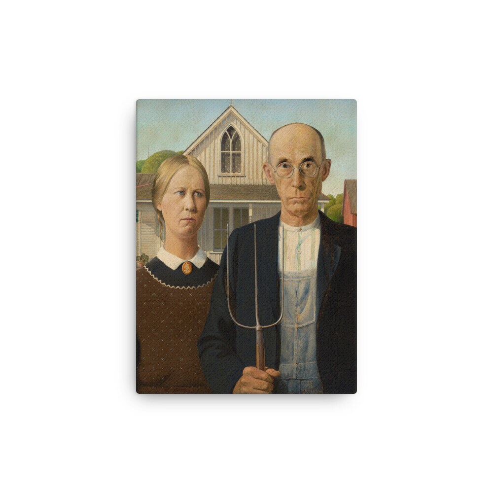 American Gothic by Grant Wood Canvas - Etsy