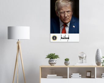 ドナルド・トランプ大統領の最新公式肖像画（サイン入り）キャンバス