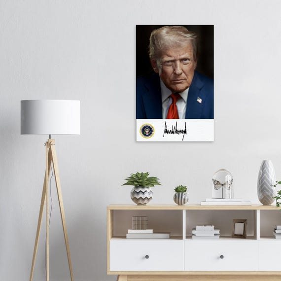 ドナルド・トランプ大統領の最新公式肖像画（サイン入り）キャンバス