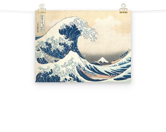 葛飾北斎「神奈川沖浪裏」マットポスター - Etsy 日本