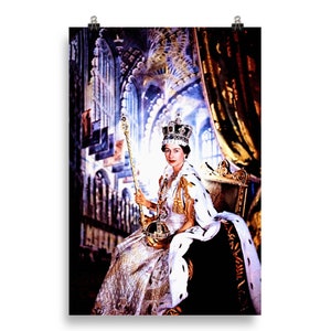 Queen Elizabeth II Coronation Matte Poster