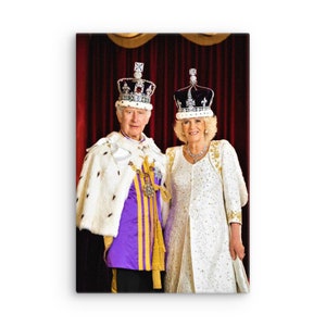 King Charles III and Queen Camilla Coronation Photo Canvas