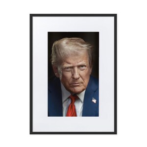 President Donald Trump Latest Official Portrait Framed Poster with Mat