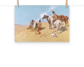 The Smoke Signal by Frederic Remington Matte Poster