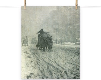 アルフレッド・スティーグリッツの写真「冬」 ニューヨーク五番街