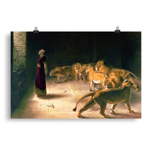 Daniel responde al rey en el foso de los leones por el británico Riviere Matte Poster