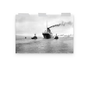 Titanic sails through Belfast Lough Matte Poster