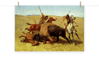The Buffalo Hunt by Frederic Remington Matte Poster