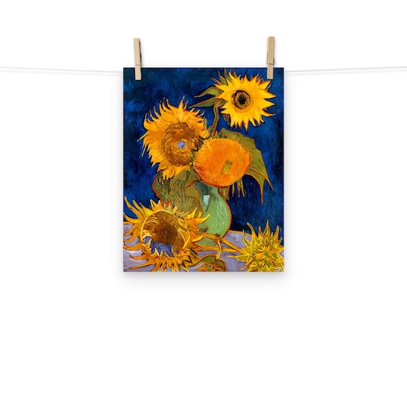 Vase With Five Sunflowers by Vincent Van Gogh Matte Poster - Etsy