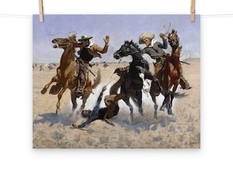 Póster mate «Ayudando a un camarada» de Frederic Remington