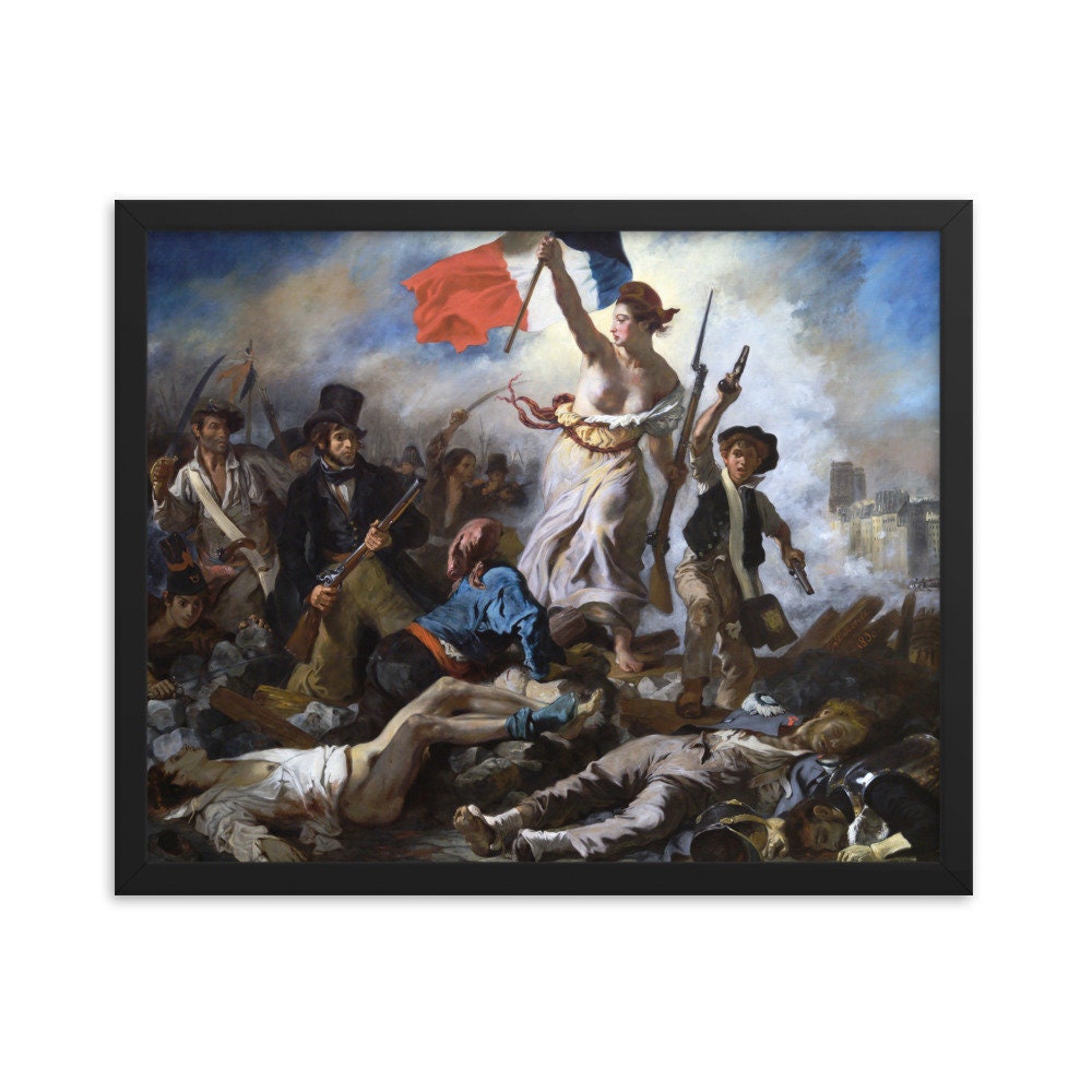 Liberty Leading the People by Eugène Delacroix Framed Poster - Etsy