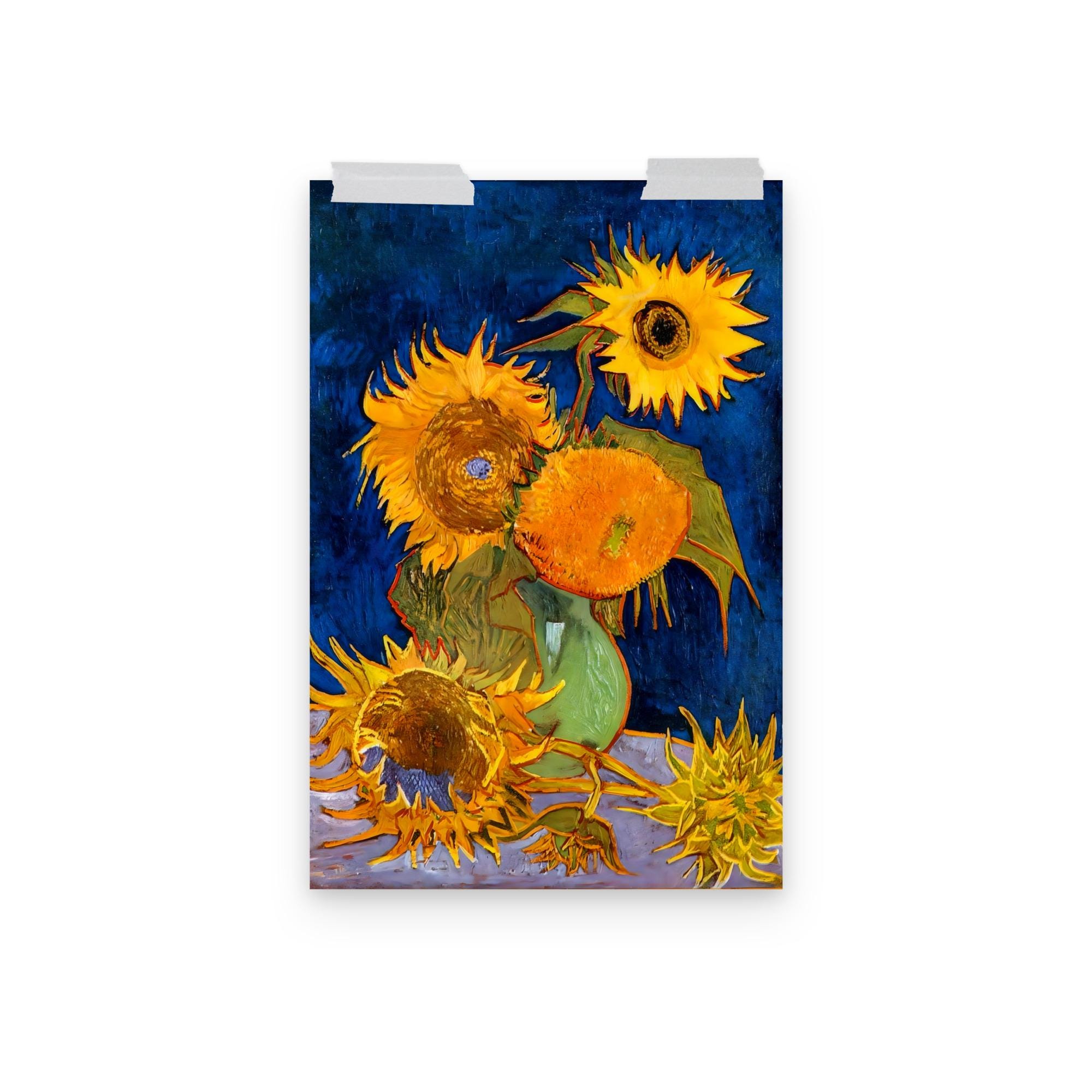 Vase With Five Sunflowers by Vincent Van Gogh Matte Poster - Etsy