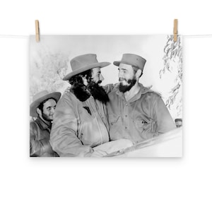 Camilo Cienfuegos with Fidel Castro Matte Poster