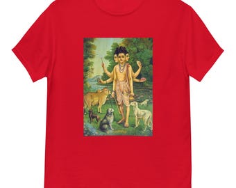 Lithographie Vintage Ravi Varma Mythologie Hindoue - Impression Presse - Collection Dattatraya
