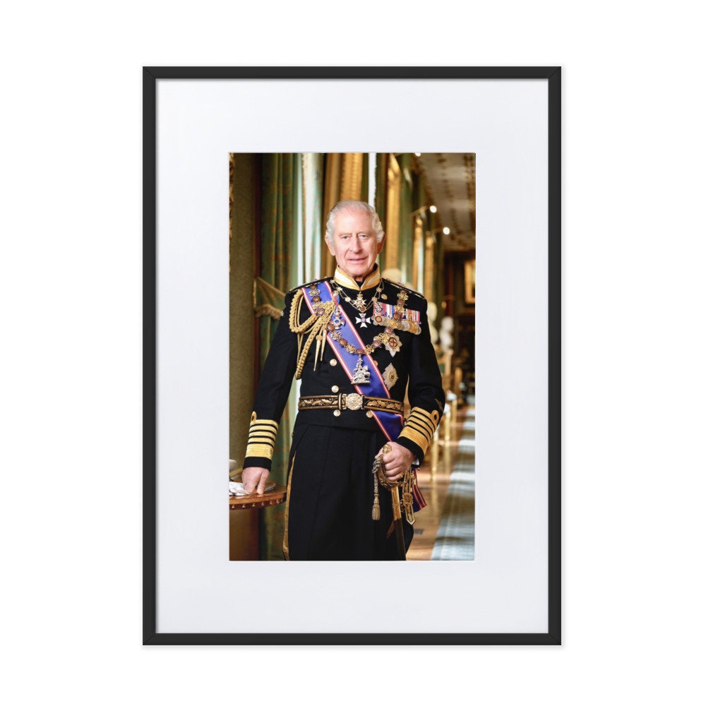 King Charles III Latest Official Portrait Framed Poster With Mat - Etsy
