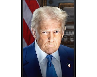 Póster enmarcado con el retrato oficial del presidente Donald Trump en 2025