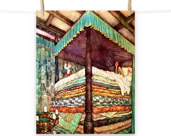 Princess And The Pea by Edmund Dulac Matte Poster