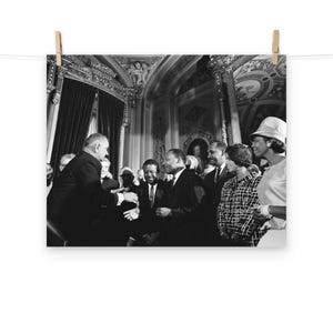Signing of the Civil Rights Act of 1965 (LBJ with MLK and Rosa Parks) Matte Poster