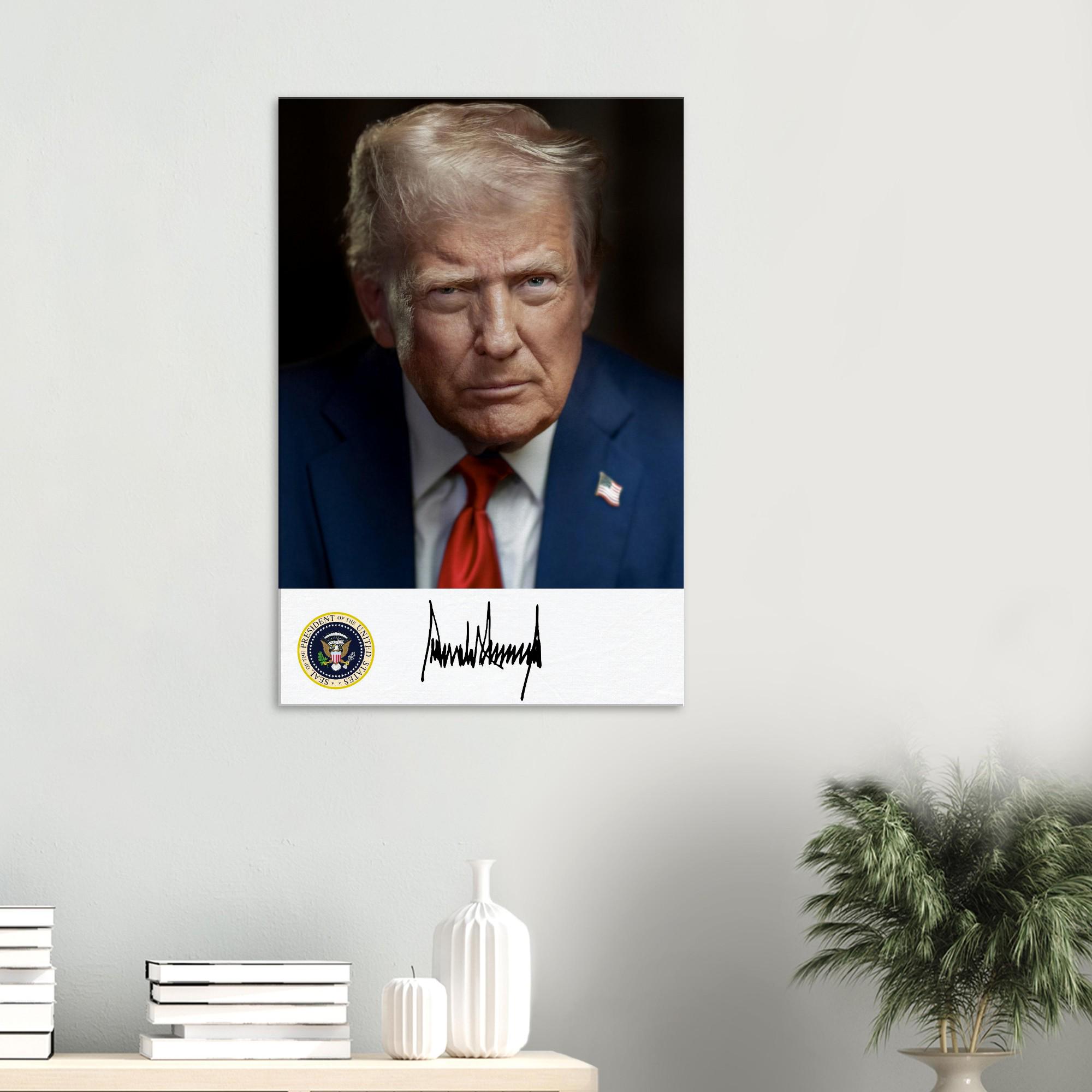 ドナルド・トランプ大統領の最新公式肖像画（サイン入り）キャンバス