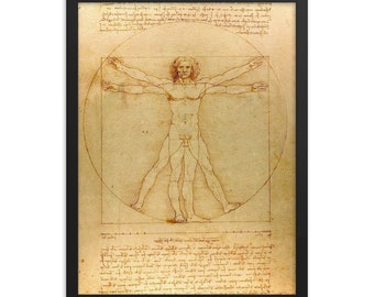 Pôster com moldura Homem Vitruviano de Leonardo da Vinci