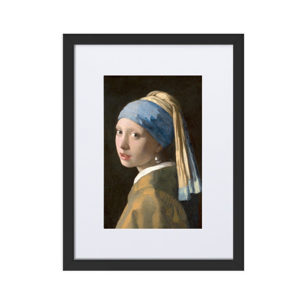 フェルメール真珠の耳飾りの少女 絵画 フレーム付き 【公式通販】