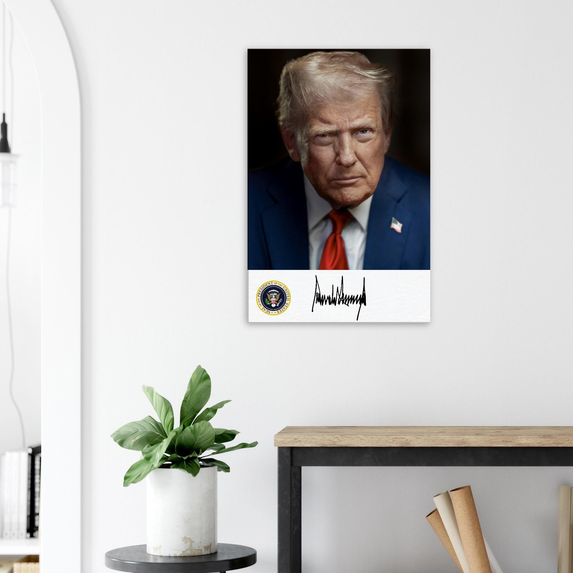 ドナルド・トランプ大統領の最新公式肖像画（サイン入り）キャンバス