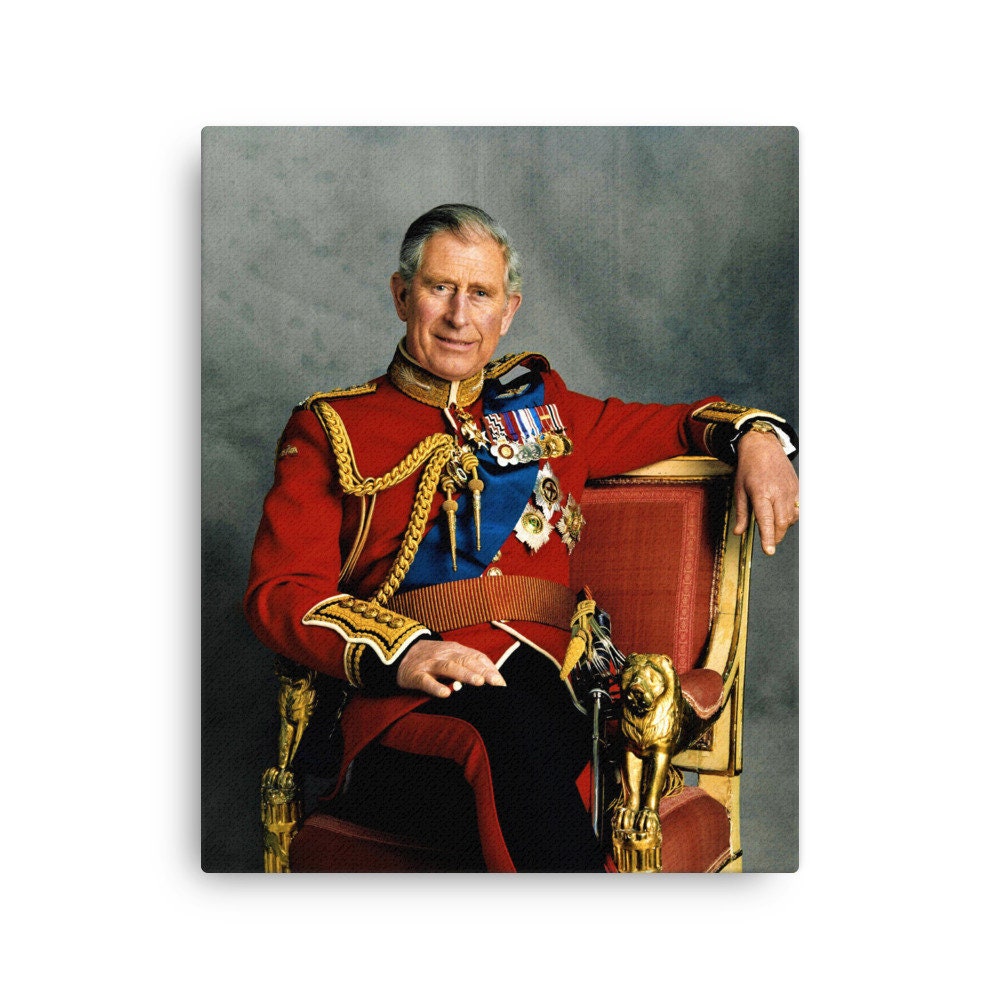 King Charles III prince Charles Portrait Canvas Etsy