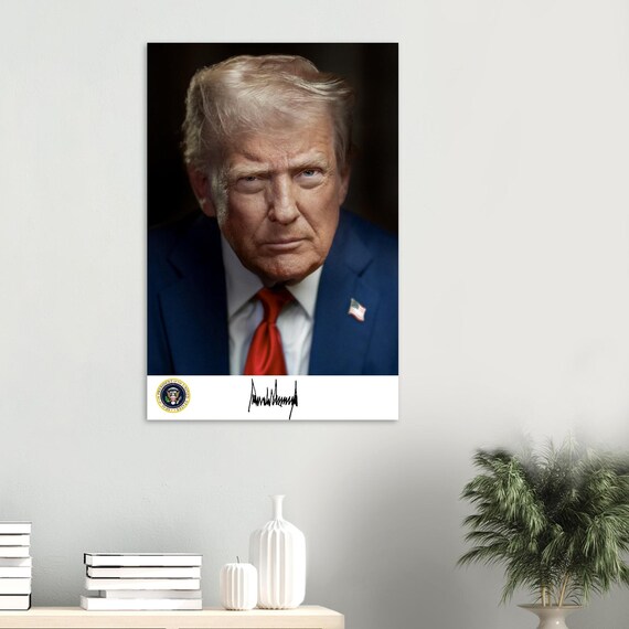 ドナルド・トランプ大統領の最新公式ポートレート（サイン入り）マット