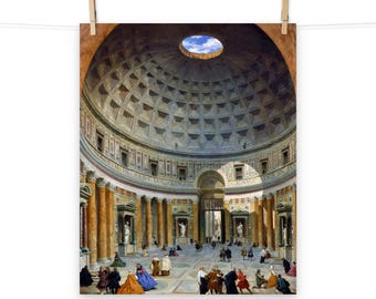 Interior of the Pantheon, Rome by Giovanni Paolo Panini Matte Poster