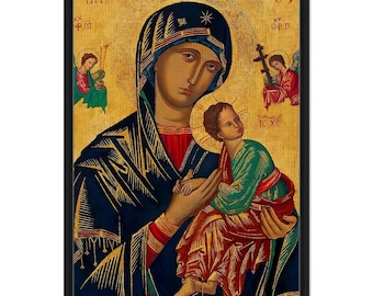 Our Lady Of Perpetual Help (Virgin Mary) Framed Canvas