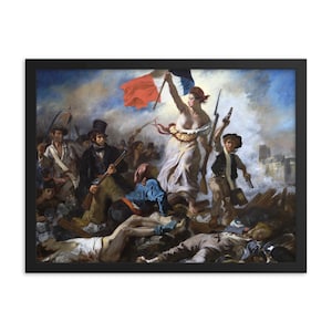 Liberty Leading the People by Eugène Delacroix Framed Poster