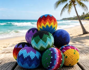 Crocheted Hacky Sack Footbag,Hand Knit Kick Balls,Juggling Ball,FidgetToy,Outdoor Play Toy For Kids,Summer Camp PartyFavor