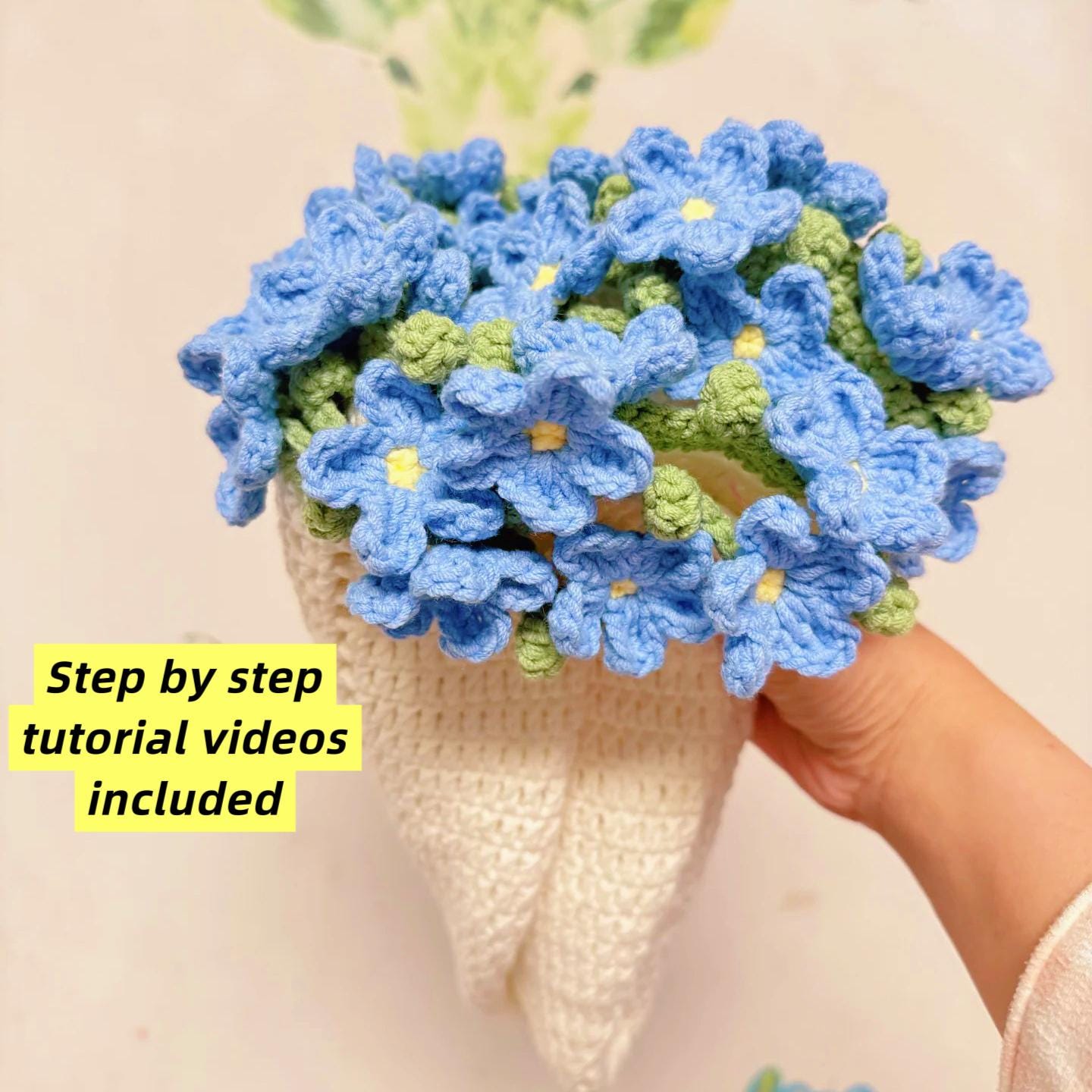 ブーケブランケット PDF - Forget Me Not、For-Me-Not ブーケパターン