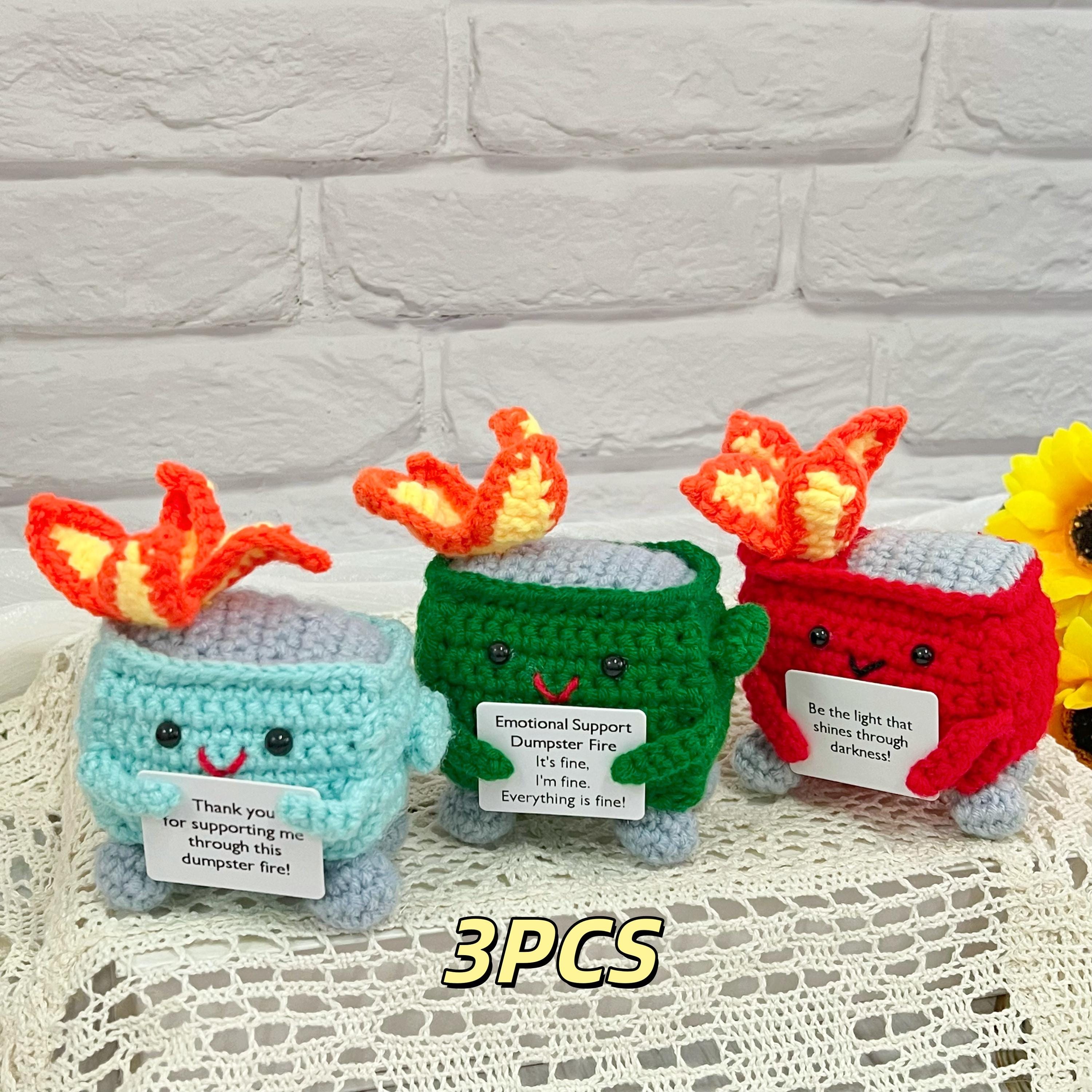 Crochet Emotional Support Dumpster Fire Gifts,Thank You Gift,Everything's fine Gifts,Gifts of encouragement-Rebuilding the Gift of Faith