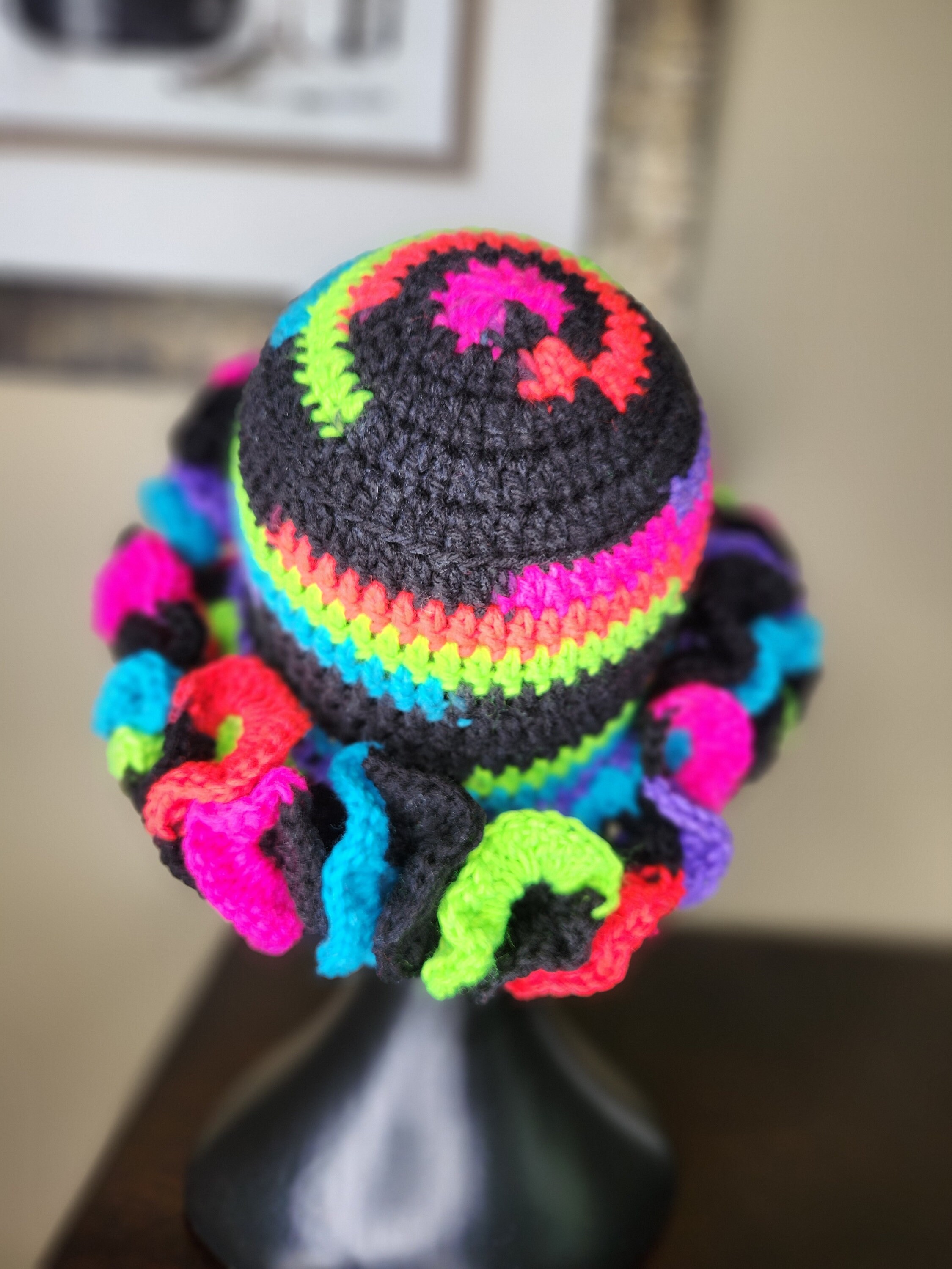 [CITYBREEZE]25SS●COLOR BLOCK CROCHET BUCKET HAT Color Block Crochet Bucket Hat With Ruffles - Etsy