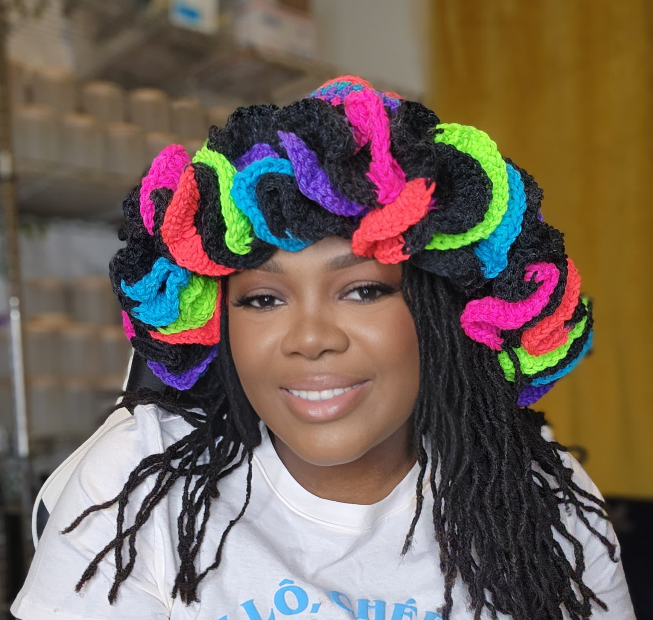 Color Block Crochet Bucket Hat With Ruffles - Etsy