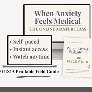 Health Anxiety Relief Video Masterclass Nervous System Regulation Tools Calm Physical Sensations Panic Attack Coping Guide Digital Course