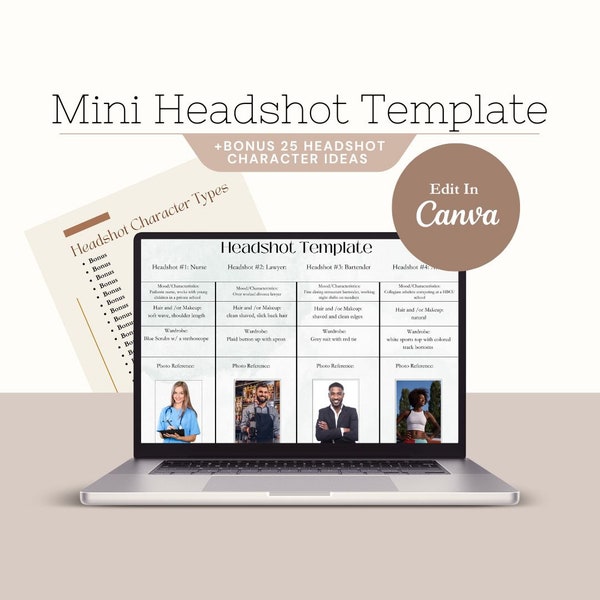 Headshot Mini Photoshoot Template for all clients, photographers, business owners and more!