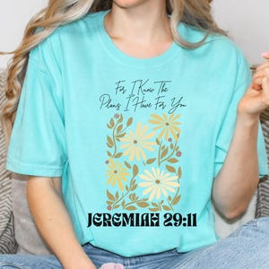 Faithful women’s gift T-shirt with a Bible verse and floral graphic, making it a perfect Christian scripture tee for everyday inspiration.