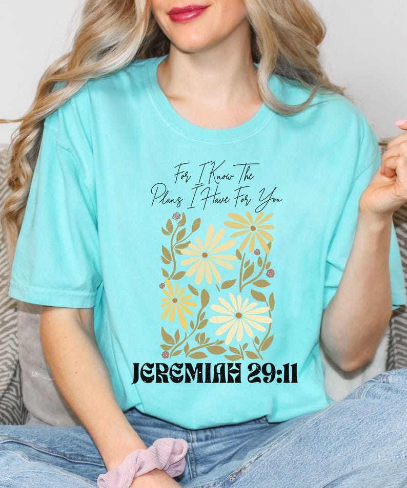 Faithful women’s gift T-shirt with a Bible verse and floral graphic, making it a perfect Christian scripture tee for everyday inspiration.
