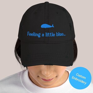 Cotton Distressed Whale Dad Hat, Embroidered Adjustable Cap, Casual Nautical Birthday Gift for Ocean Lovers, Mom and Dad Present