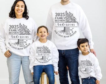 Custom Our Roots Run Deep Family Reunion Shirts, Matching Tees, Sweatshirts, Hoodies, Personalized Name and Year Group Gifts