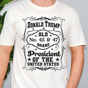 Donald Trump 45 47 T Shirt, Vintage Style President USA Graphic Tee, Conservative Republican Shirt, Patriotic Pro Trump Gift for Him or Her