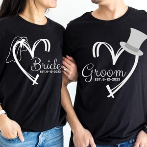 Camisas de casamento combinando para noiva e noivo, camisa para festa de casamento, camisa para lua de mel, camisas para esposa e marido, camisas para recém-casados, camisas para casais noivos